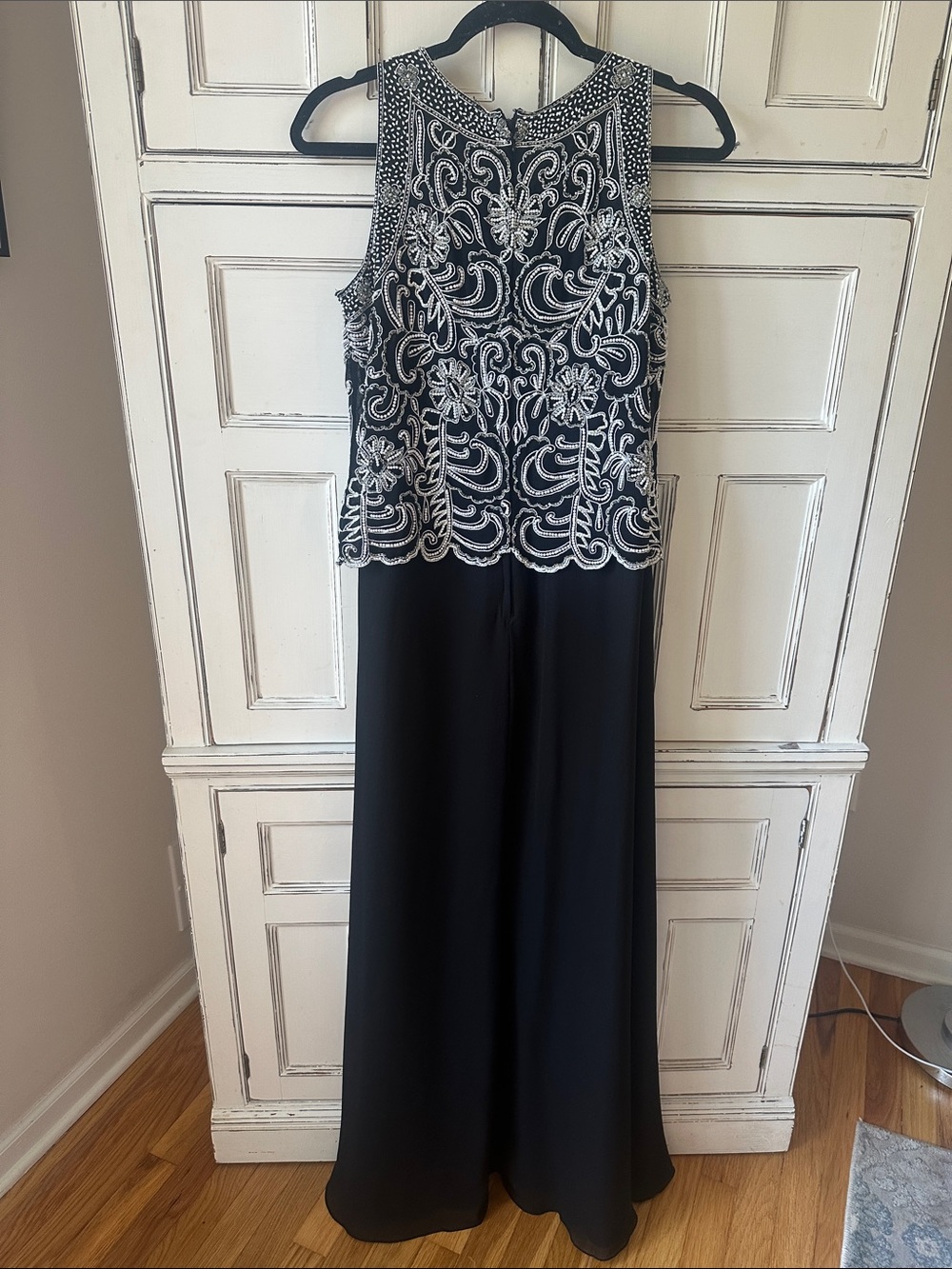J Kara Black and Silver Beaded Maxi Dress - Picture 2 of 5